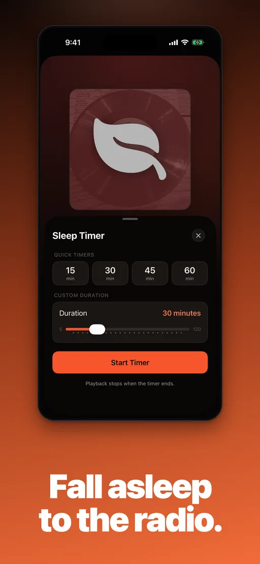 Worldwave sleep timer with quick timer presets